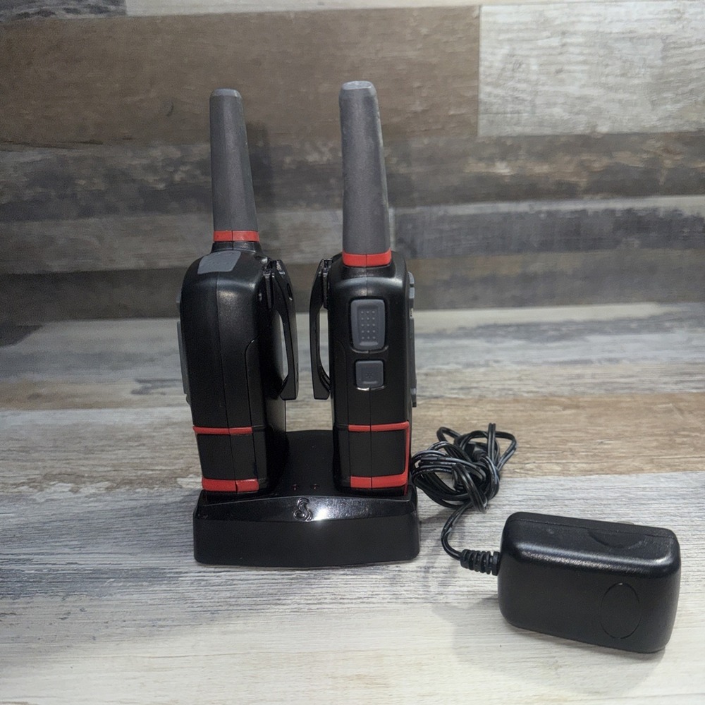 Cobra CXT595 Pair of Two-Way Radio Walkie Talkies w/ GA-CG5 Dock - TESTED